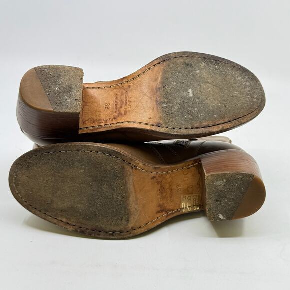 A.P.C. Rue Madame Paris Brown Leather Anna Cowboy Ankle Boots - Picture 6 of 14